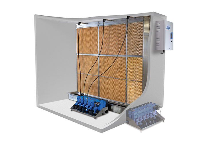 Automotive manufacturing evaporative humidifier